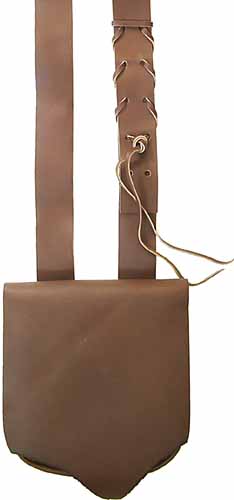 Possibles bag, fine leather, 9" by 9", uncut "primitive" flap